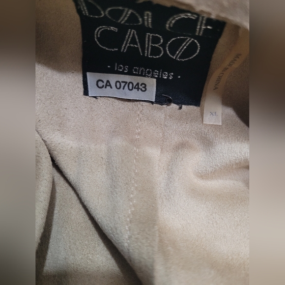 Womens Tan Fringe Coat - Picture 3 of 3